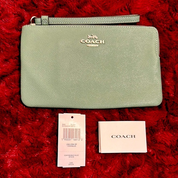 Coach Mint Green Wristlet - Picture 2 of 7